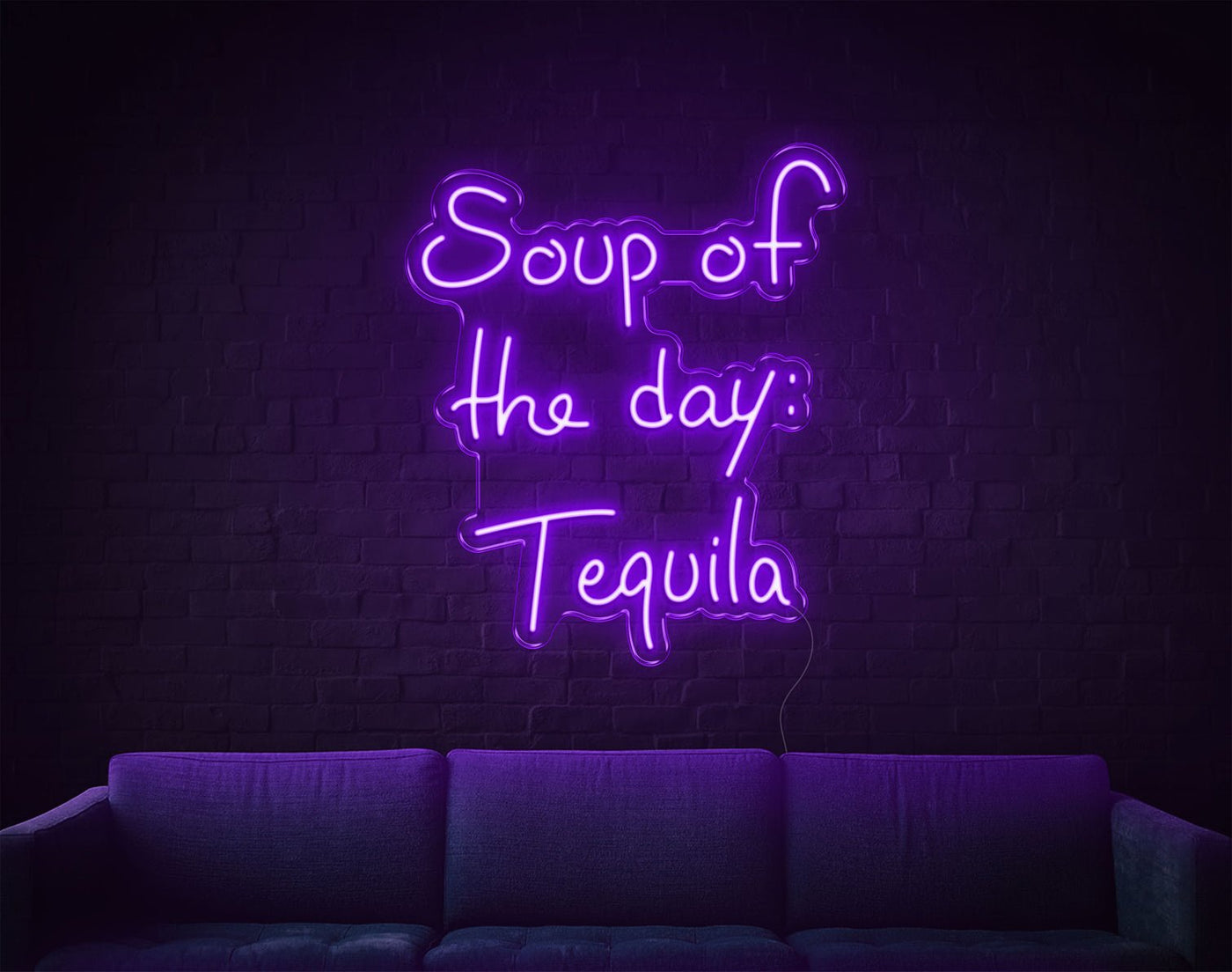 Soup Of The Day Tequila LED Neon Sign - 26inch x 22inchHot Pink