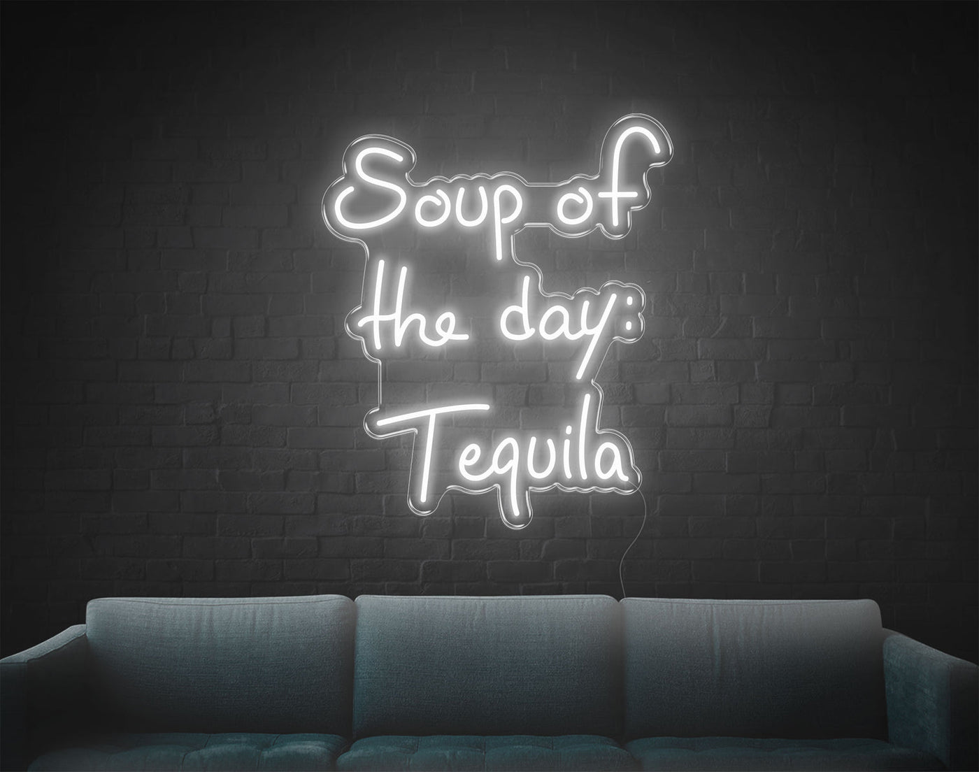 Soup Of The Day Tequila LED Neon Sign - 26inch x 22inchHot Pink