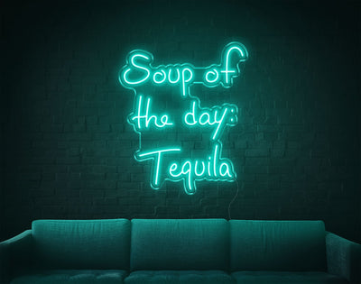 Soup Of The Day Tequila LED Neon Sign - 26inch x 22inchHot Pink