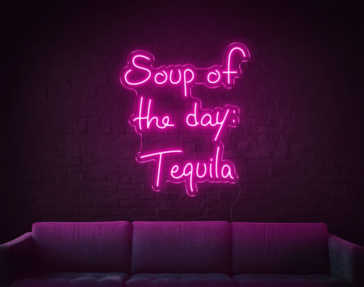 Soup Of The Day Tequila LED Neon Sign - 26inch x 22inchHot Pink