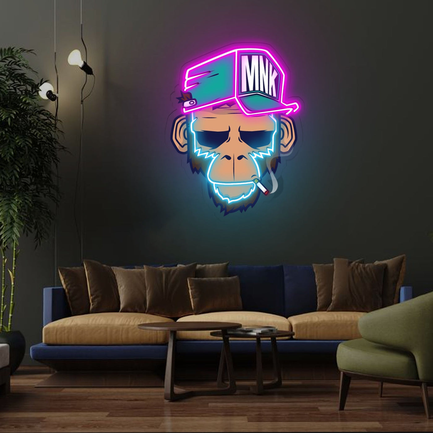 Spoiled Monkey Neon Sign x Acrylic Artwork - 2ftLED Neon x Acrylic Print