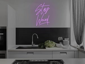 Stay Weird LED Neon Sign - Pink