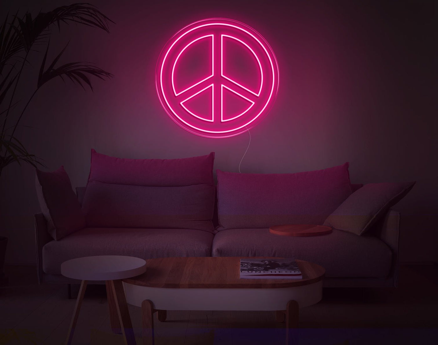 Steering Wheel LED Neon Sign - 23inch x 24inchLight Pink