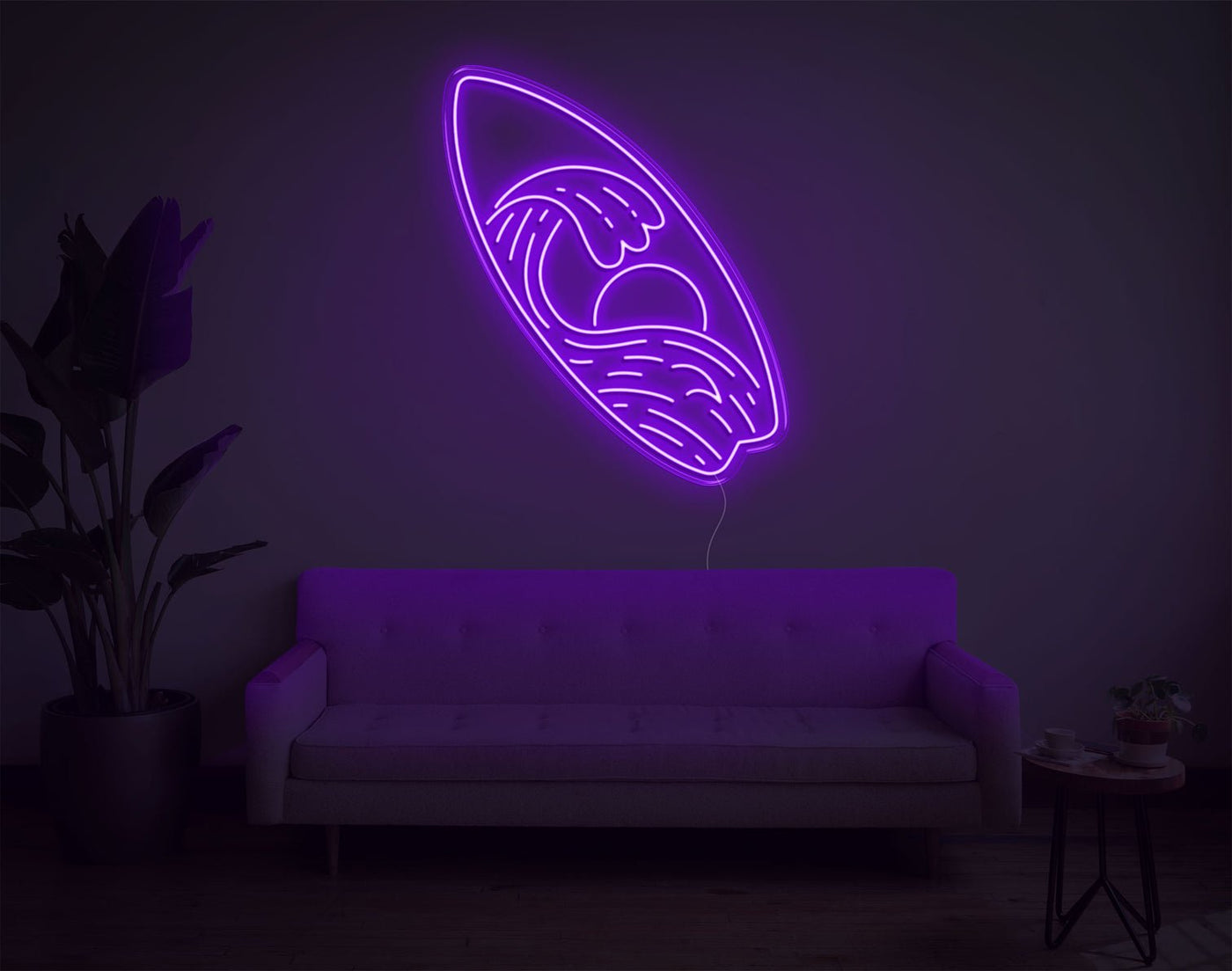 Surfboard LED Neon Sign - 33inch x 28inchHot Pink