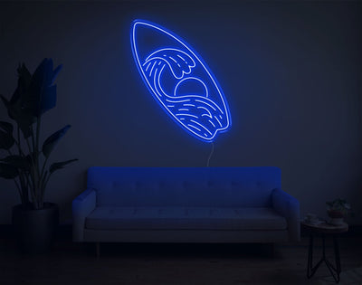 Surfboard LED Neon Sign - 33inch x 28inchHot Pink