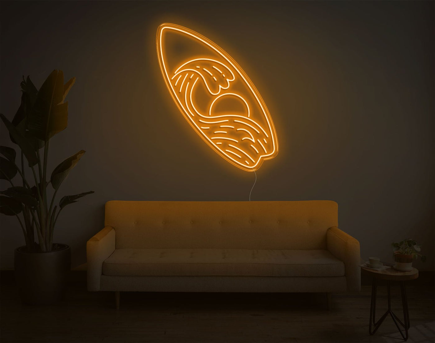 Surfboard LED Neon Sign - 33inch x 28inchOrange