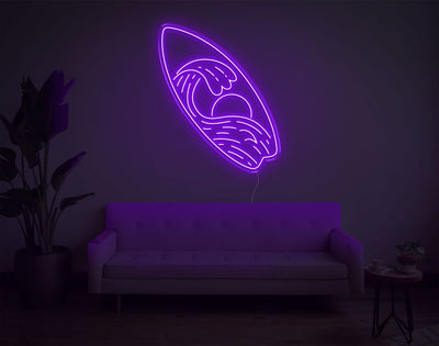 Surfboard LED Neon Sign - 33inch x 28inchPurple