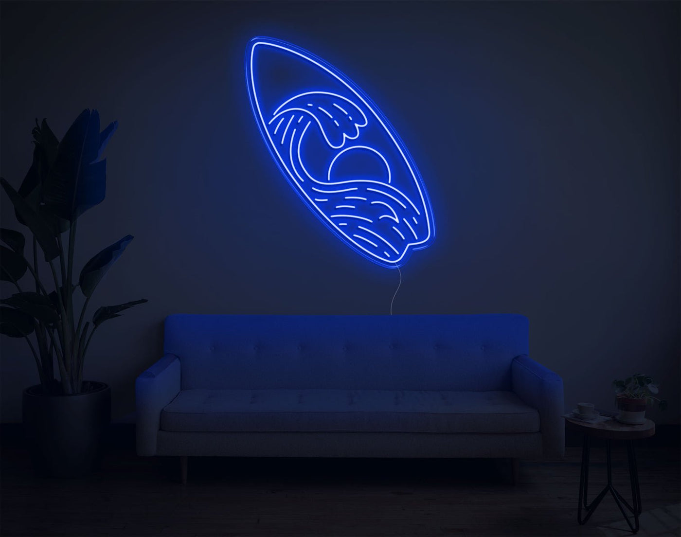 Surfboard LED Neon Sign - 33inch x 28inchBlue