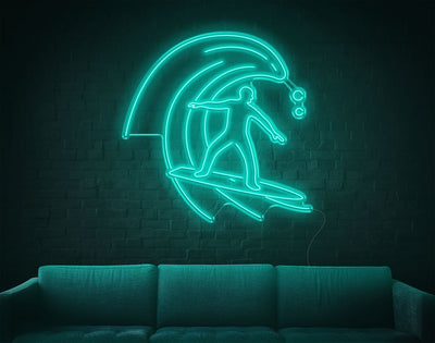 Surfing LED Neon Sign - 49inch x 49inchTurquoise