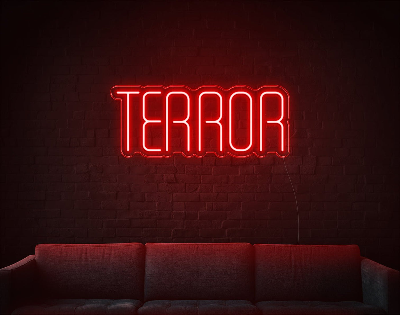 Terror LED Neon Sign - 10inch x 24inchHot Pink