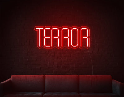 Terror LED Neon Sign - 10inch x 24inchHot Pink