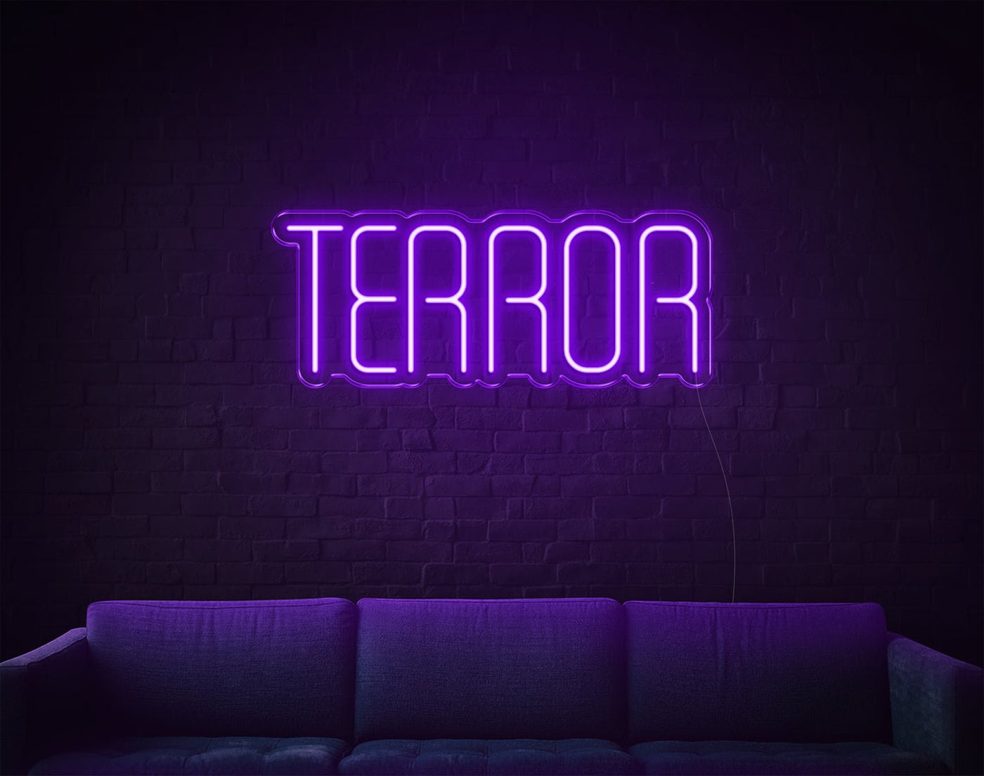 Terror LED Neon Sign - 10inch x 24inchHot Pink