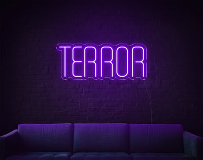 Terror LED Neon Sign - 10inch x 24inchHot Pink