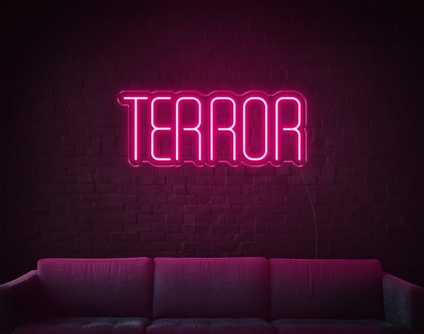 Terror LED Neon Sign - 10inch x 24inchHot Pink