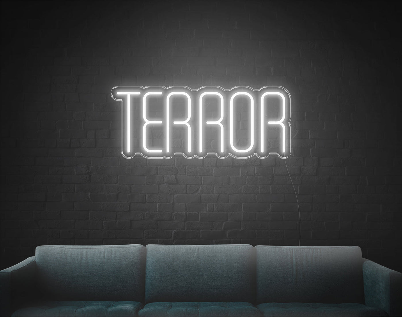 Terror LED Neon Sign - 10inch x 24inchHot Pink