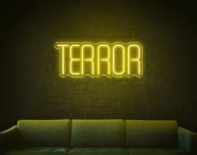 Terror LED Neon Sign - 10inch x 24inchHot Pink