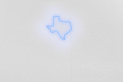 Texas Neon Sign - White