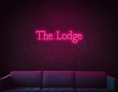 The Lodge LED Neon Sign - 11inch x 37inchHot Pink