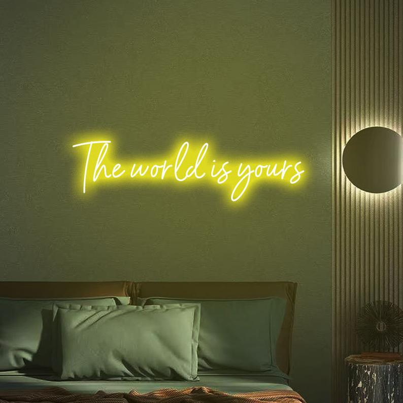 The world is yours Neon Sign - Pink30 inches