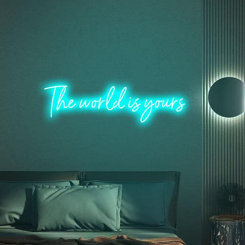 The world is yours Neon Sign - Pink30 inches