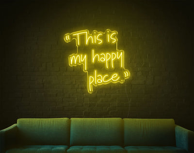 This Is My Happy Place LED Neon Sign - 25inch x 26inchHot Pink