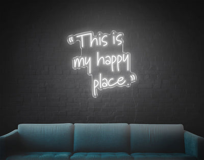 This Is My Happy Place LED Neon Sign - 25inch x 26inchHot Pink