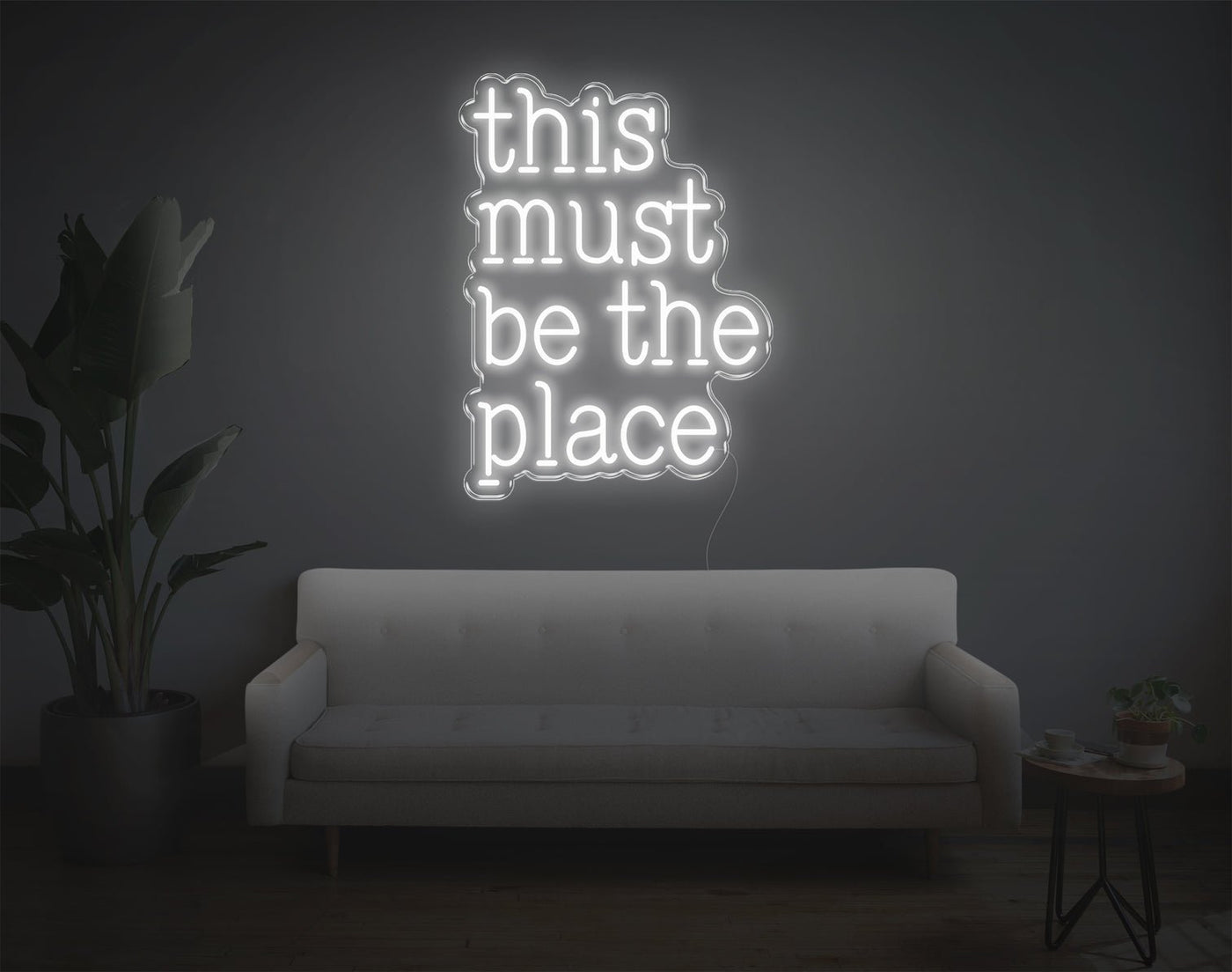 This Must Be The Place LED Neon Sign - 24inch x 18inchHot Pink