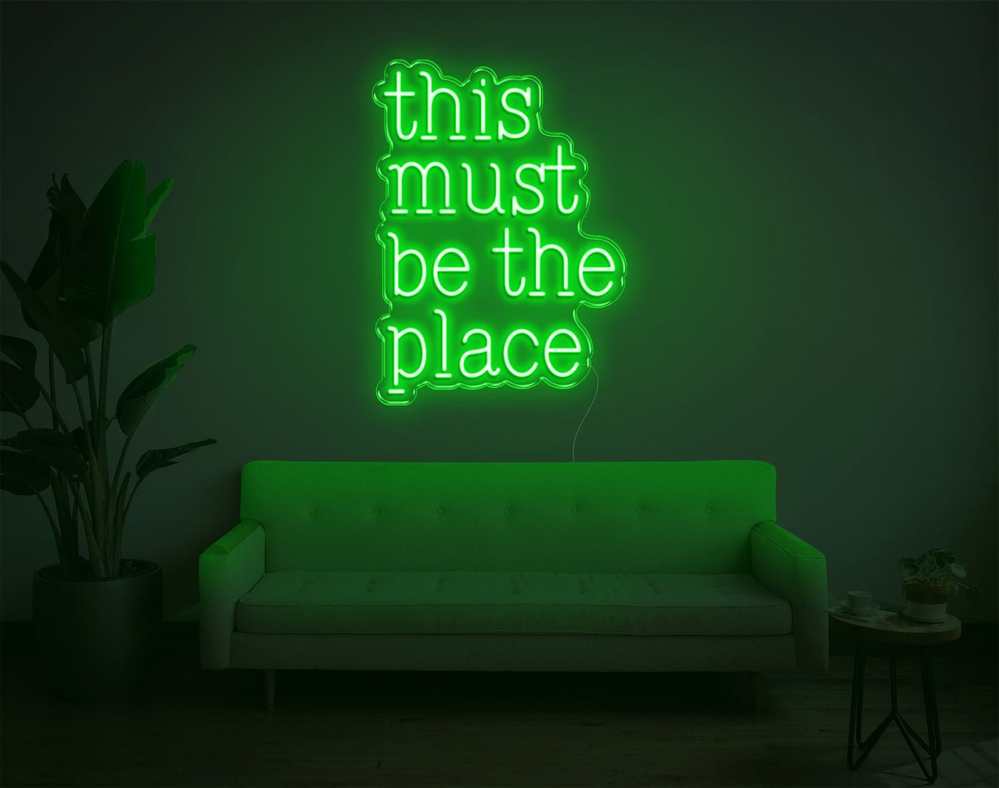 This Must Be The Place LED Neon Sign - 24inch x 18inchHot Pink