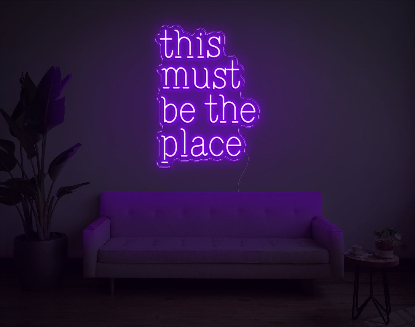 This Must Be The Place LED Neon Sign - 24inch x 18inchHot Pink