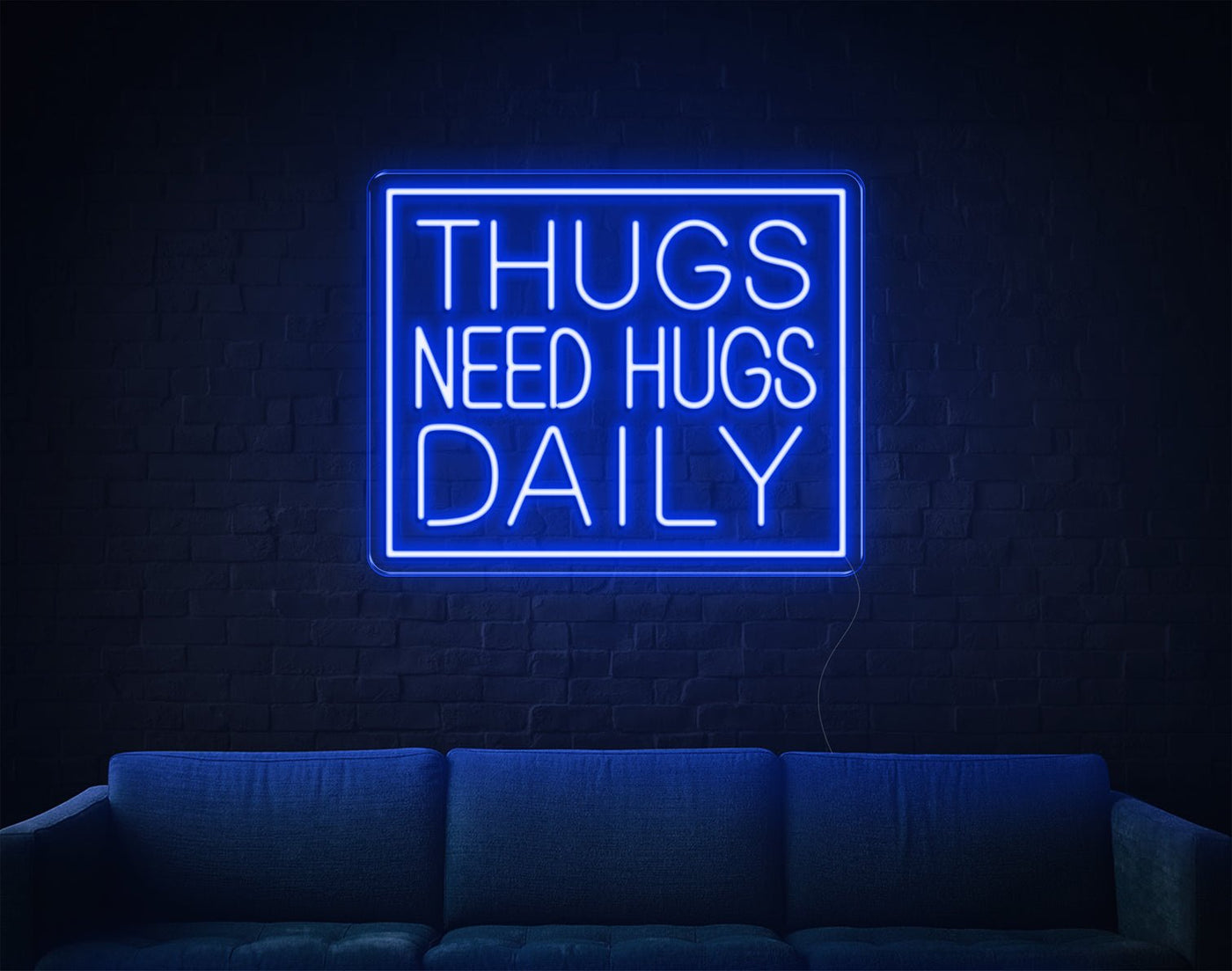 Thugs Need Hugs Daily LED Neon Sign - 18inch x 22inchHot Pink