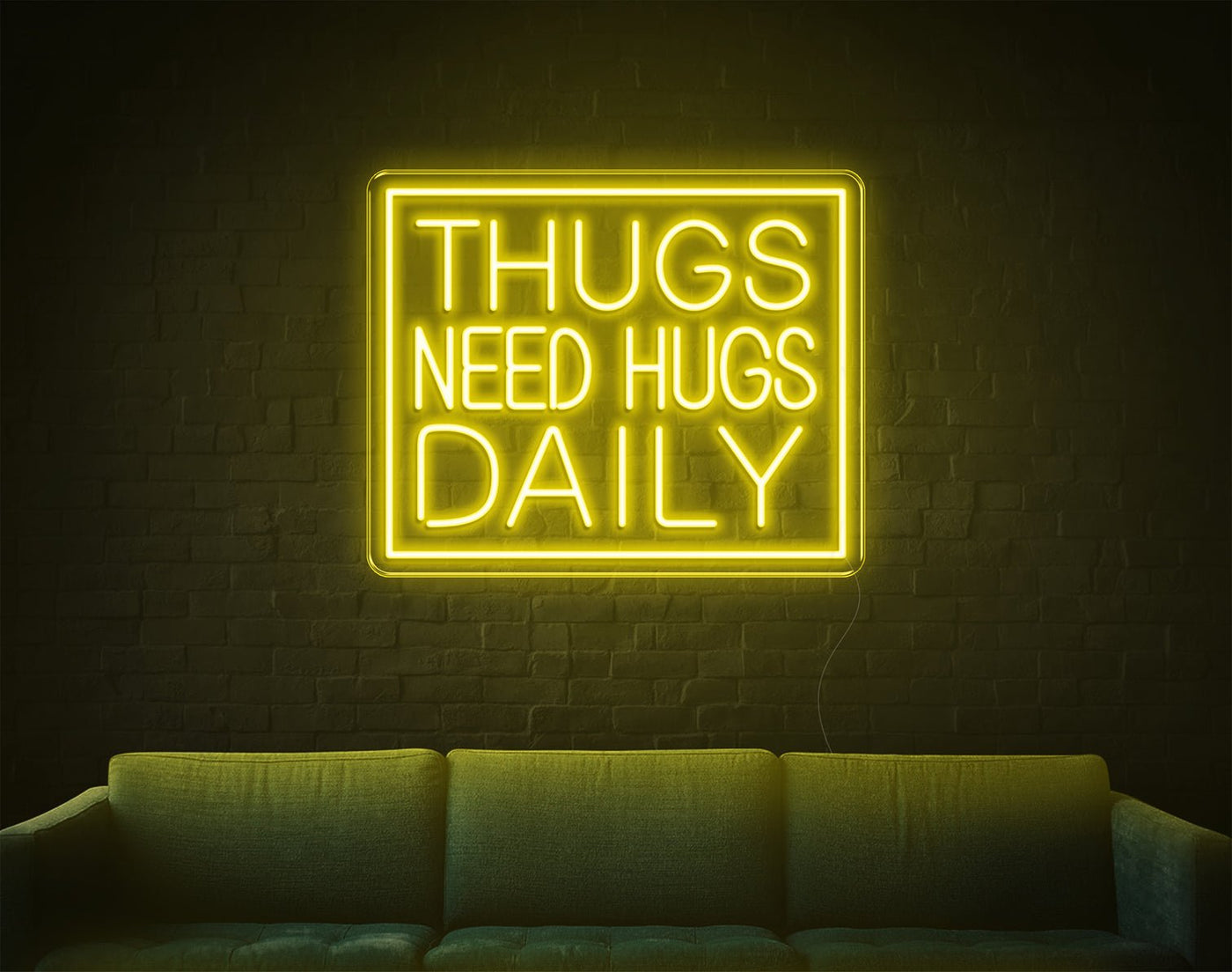 Thugs Need Hugs Daily LED Neon Sign - 18inch x 22inchHot Pink