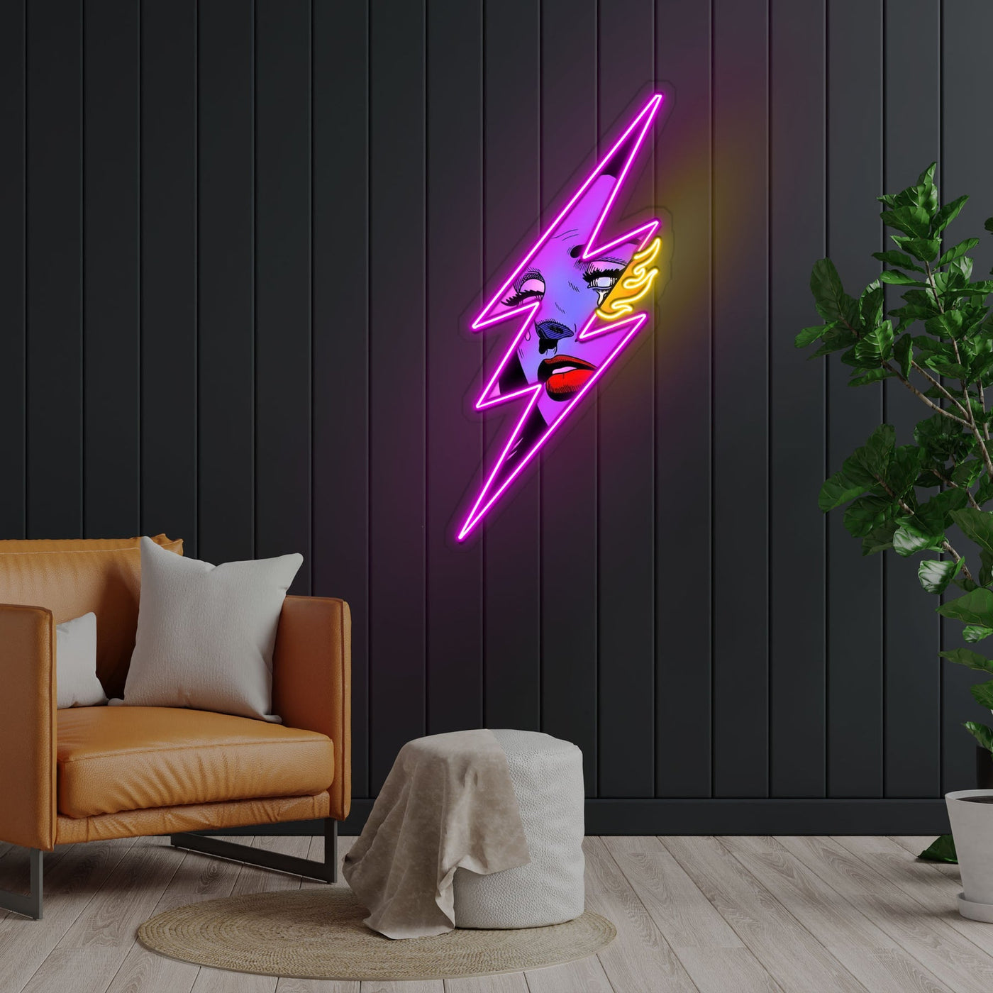 Thunder Girl Neon Sign x Acrylic Artwork - 2ftLED Neon x Acrylic Print