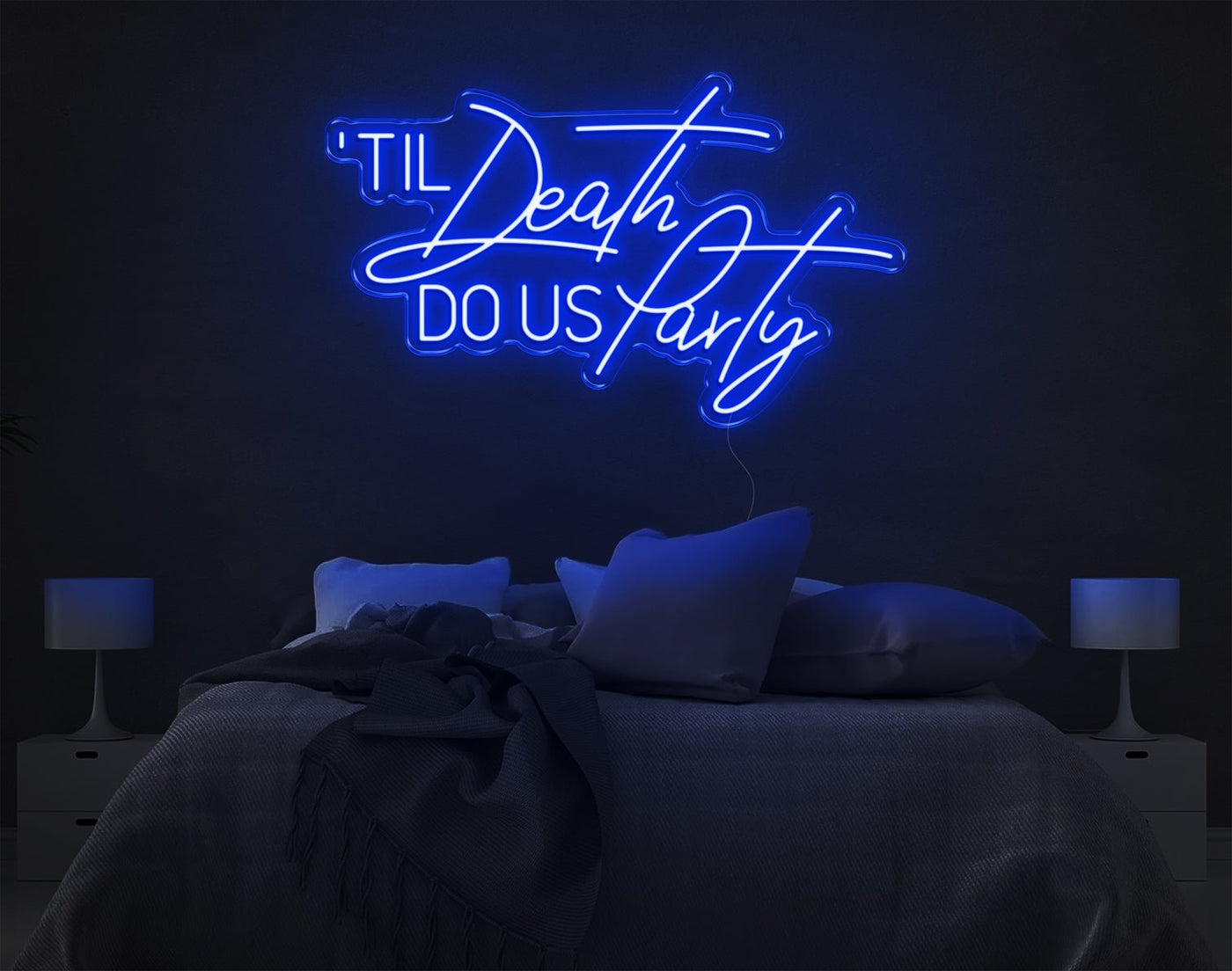 Til Death Do Us Party LED Neon Sign - 20inch x 33inchHot Pink