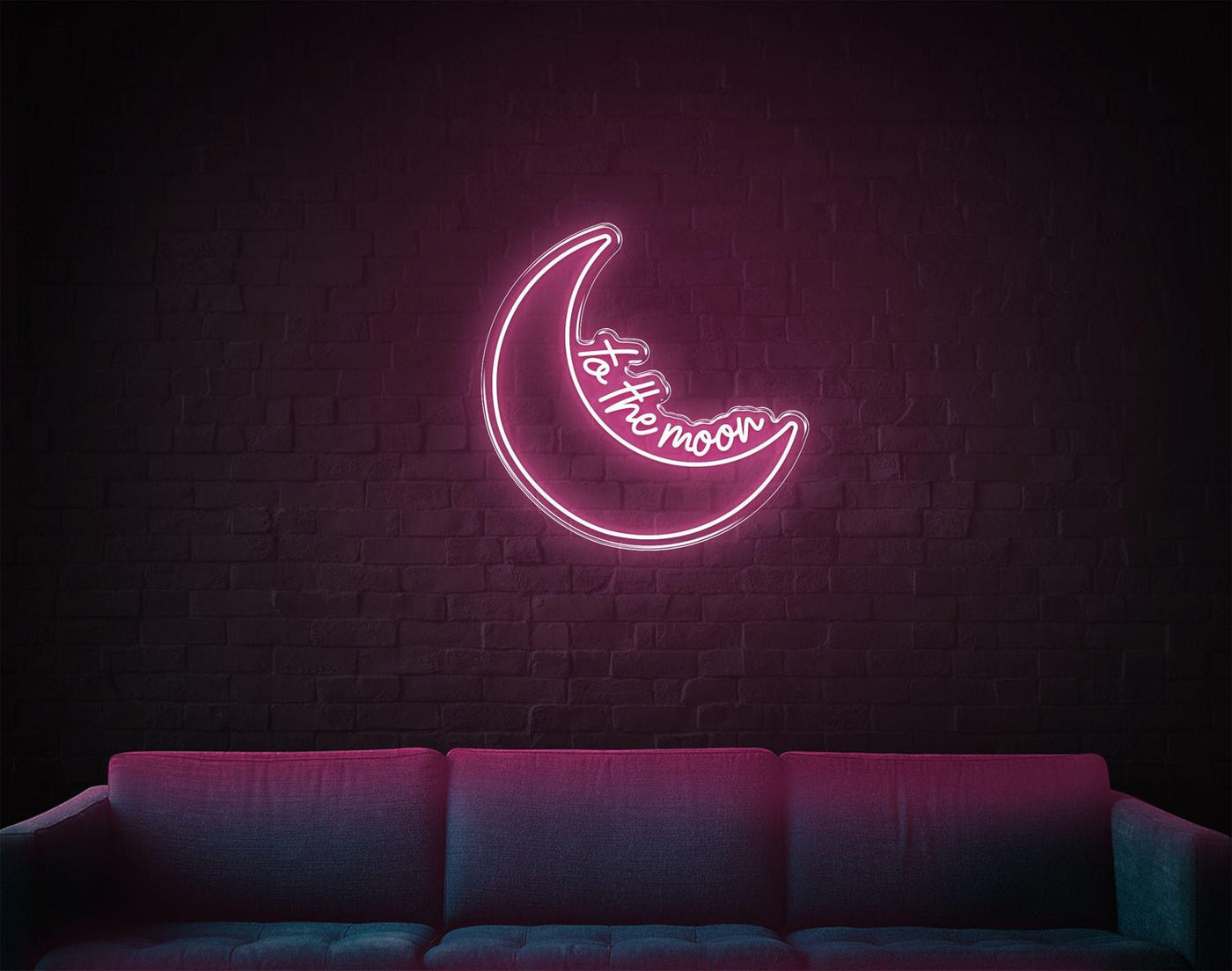 To The Moon LED neon sign - 30inch x 30inchDark Blue