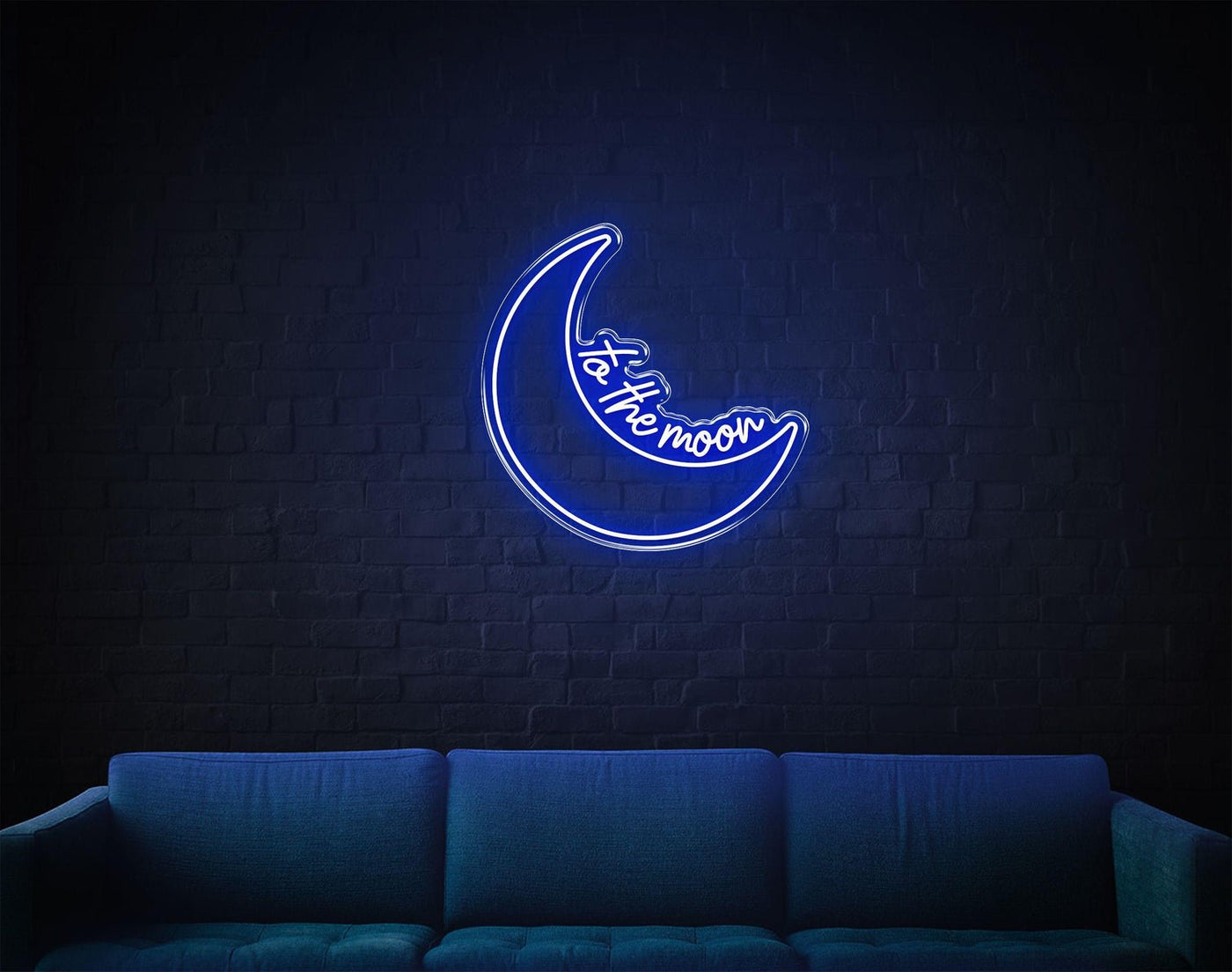 To The Moon LED neon sign - 30inch x 30inchDark Blue