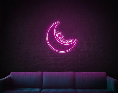 To The Moon LED neon sign - 30inch x 30inchDark Blue