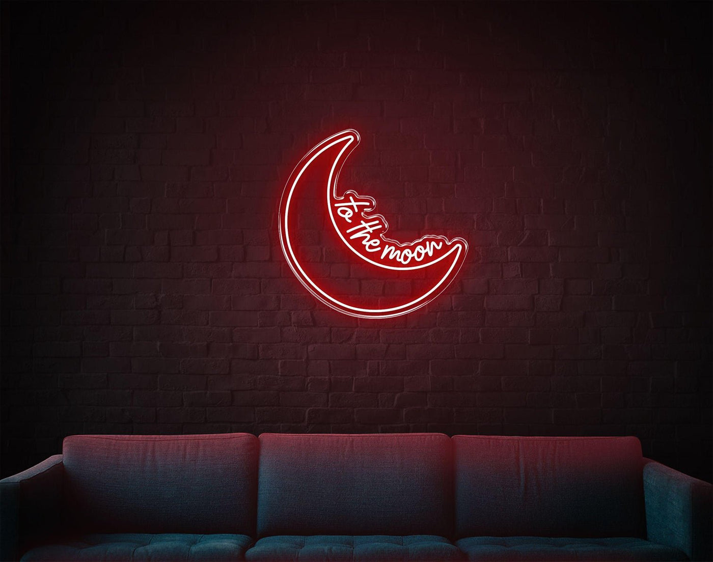 To The Moon LED neon sign - 30inch x 30inchDark Blue