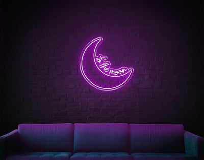 To The Moon LED neon sign - 30inch x 30inchDark Blue