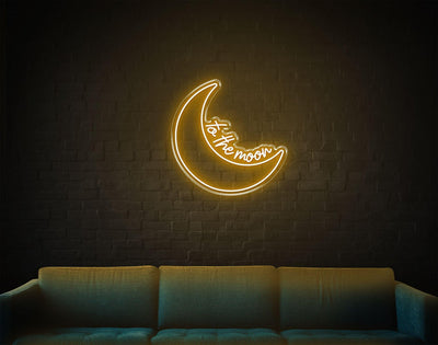 To The Moon LED neon sign - 30inch x 30inchDark Blue