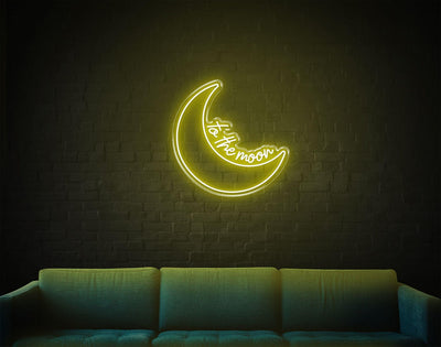 To The Moon LED neon sign - 30inch x 30inchTurquoise