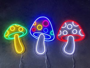 Toadstool Mushroom LED Neon Sign - Red