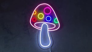 Toadstool Mushroom LED Neon Sign - Red