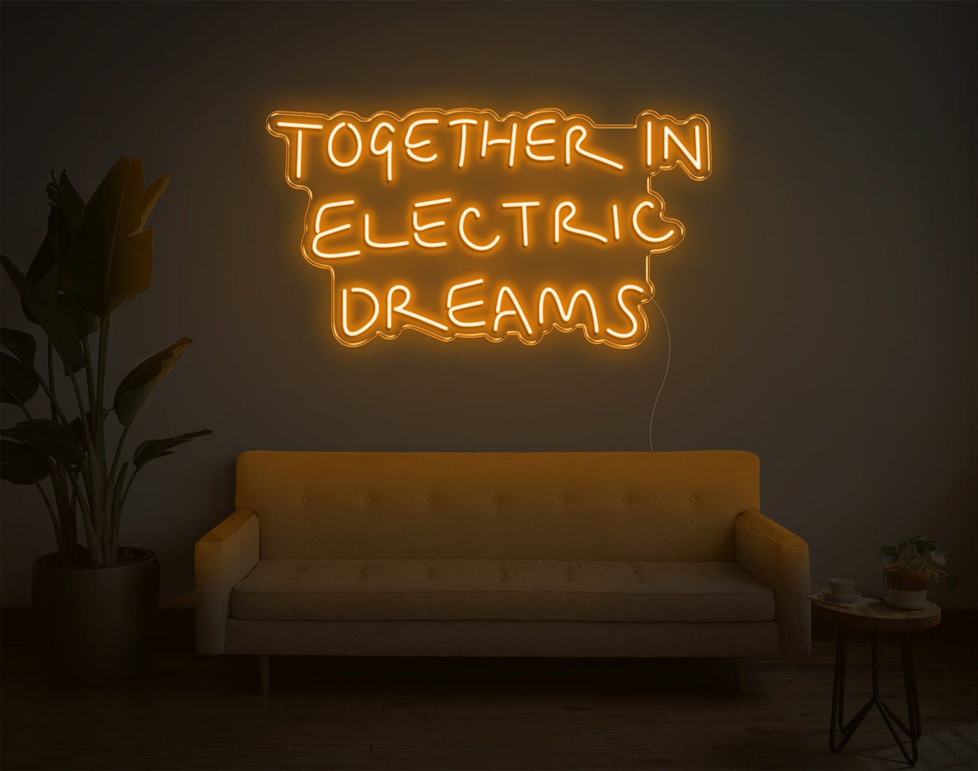 Together In Electric Dreams LED Neon Sign - 18inch x 33inchHot Pink