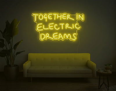 Together In Electric Dreams LED Neon Sign - 18inch x 33inchYellow