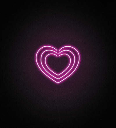 Triple Hearts Neon Sign - White15 inches