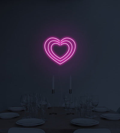 Triple Hearts Neon Sign - White15 inches