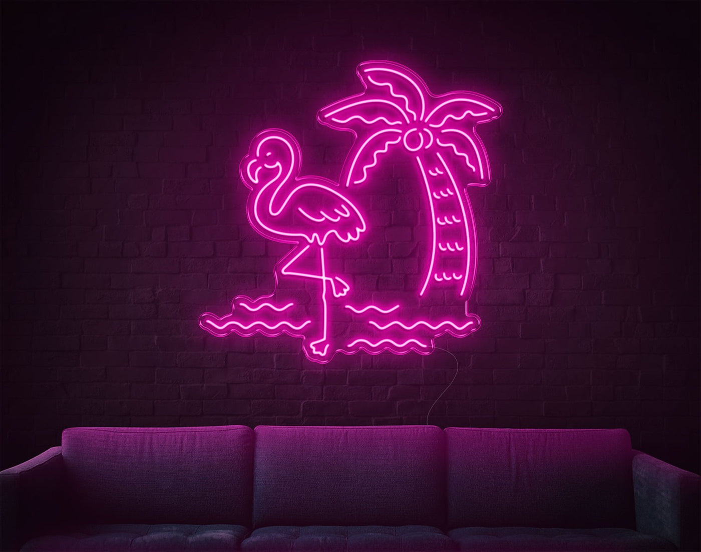 Tropical Flamingo LED Neon Sign - 33inch x 33inchHot Pink