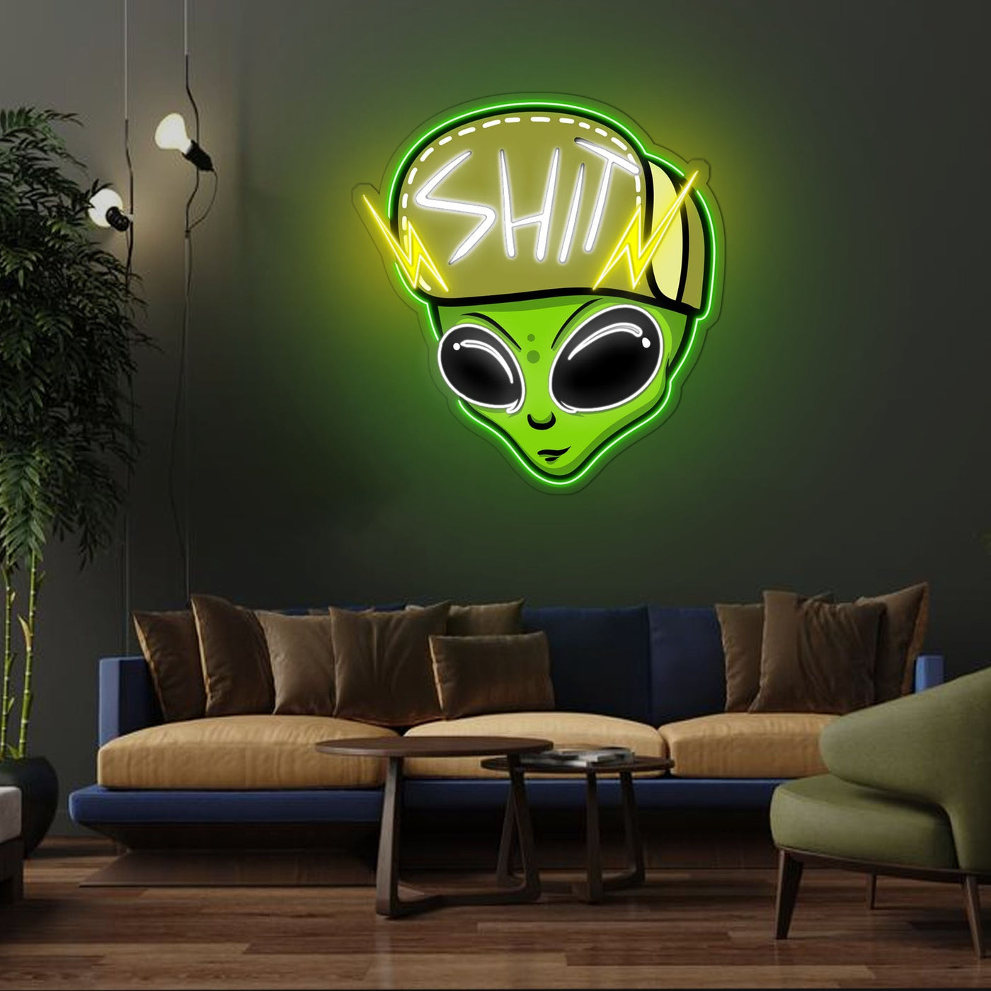 Urban Alien Neon Sign x Acrylic Artwork - 20”LED Neon x Acrylic Print