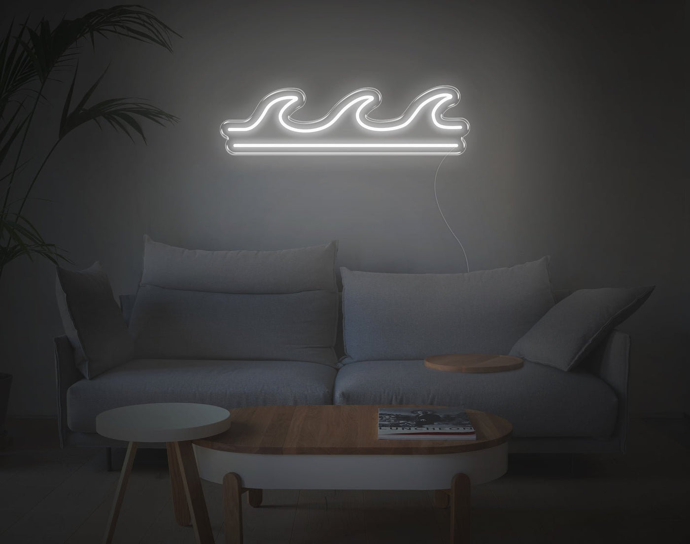 Wave V2 LED Neon Sign - 7inch x 26inchHot Pink