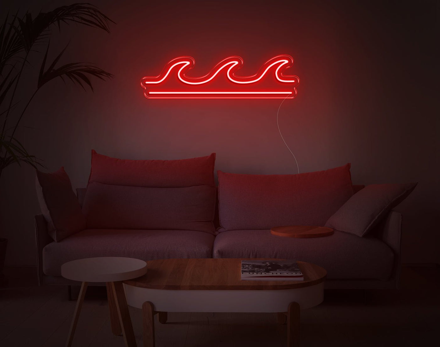 Wave V2 LED Neon Sign - 7inch x 26inchHot Pink